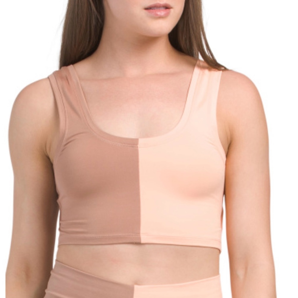 NWOT. Terez tlc Two Tone Crop Top. XS
- color “apricot” (peach & brown)